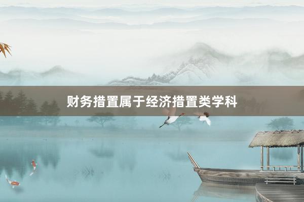 财务措置属于经济措置类学科